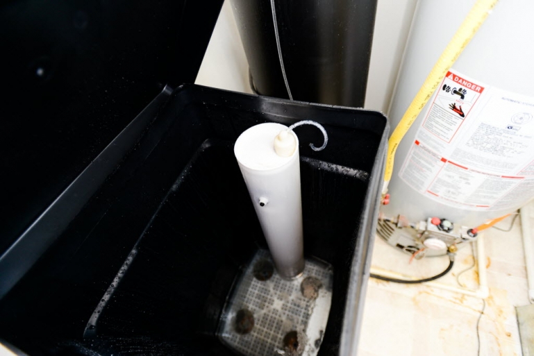 Water softener salt bin